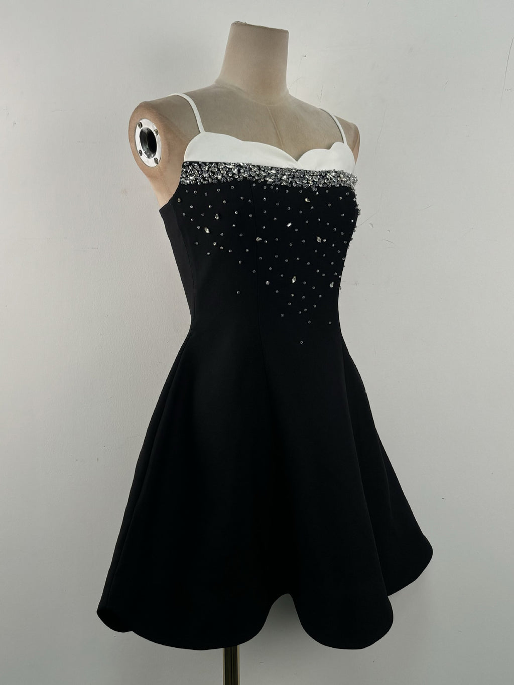 One Line Patchwork Diamonds Short Dress