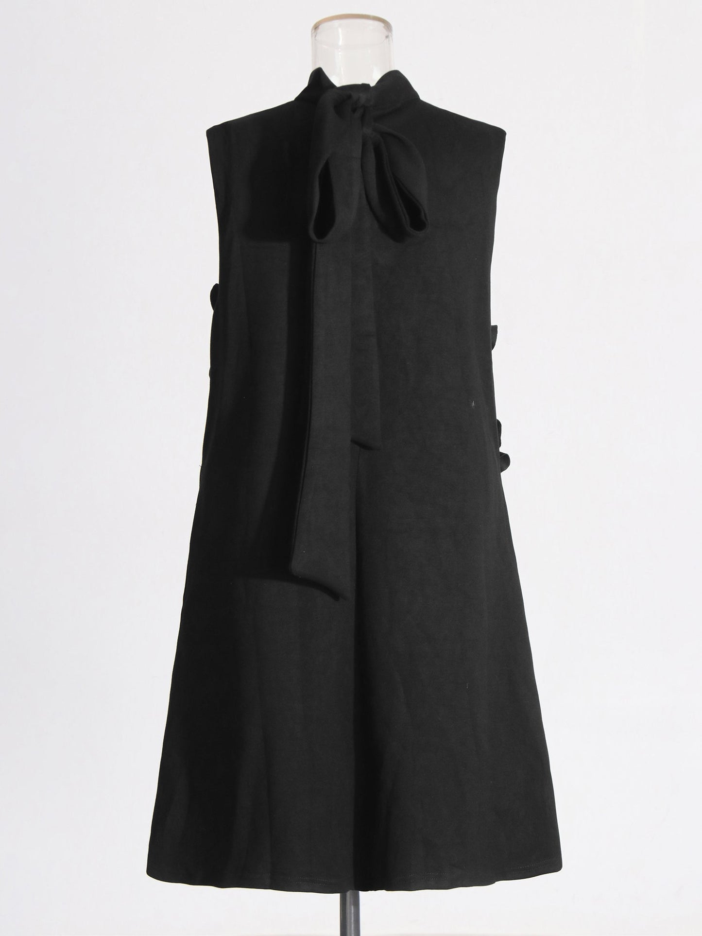 Black 3D Floral High Neck Midi Dress - SISPELL