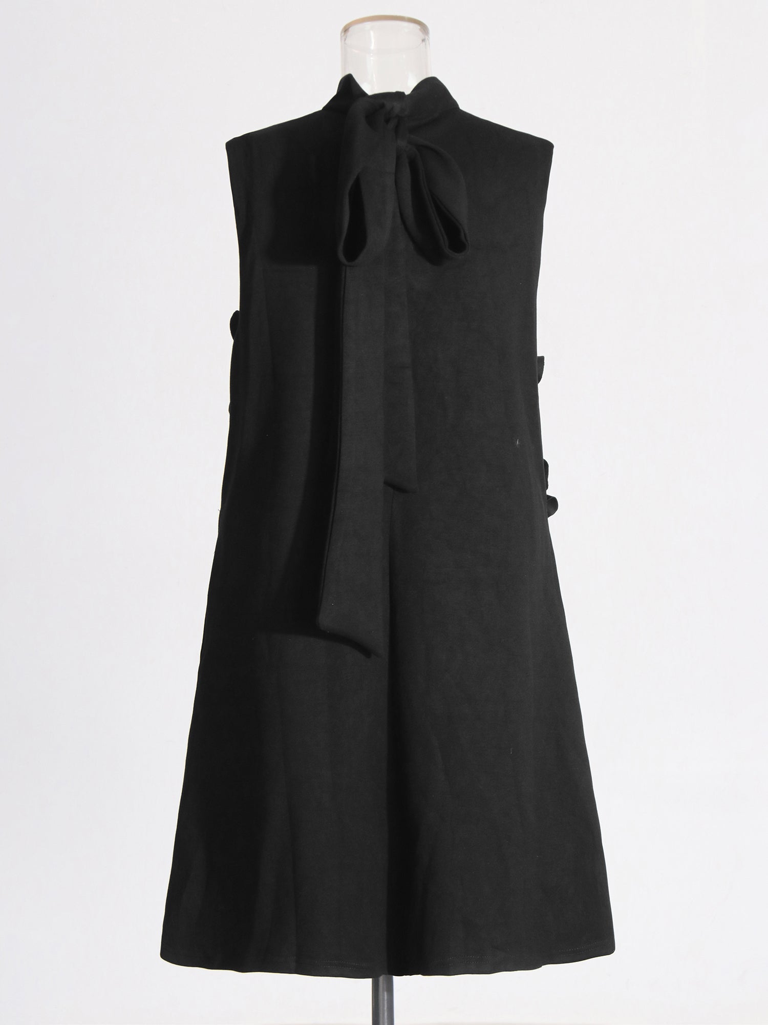 Black 3D Floral High Neck Midi Dress - SISPELL