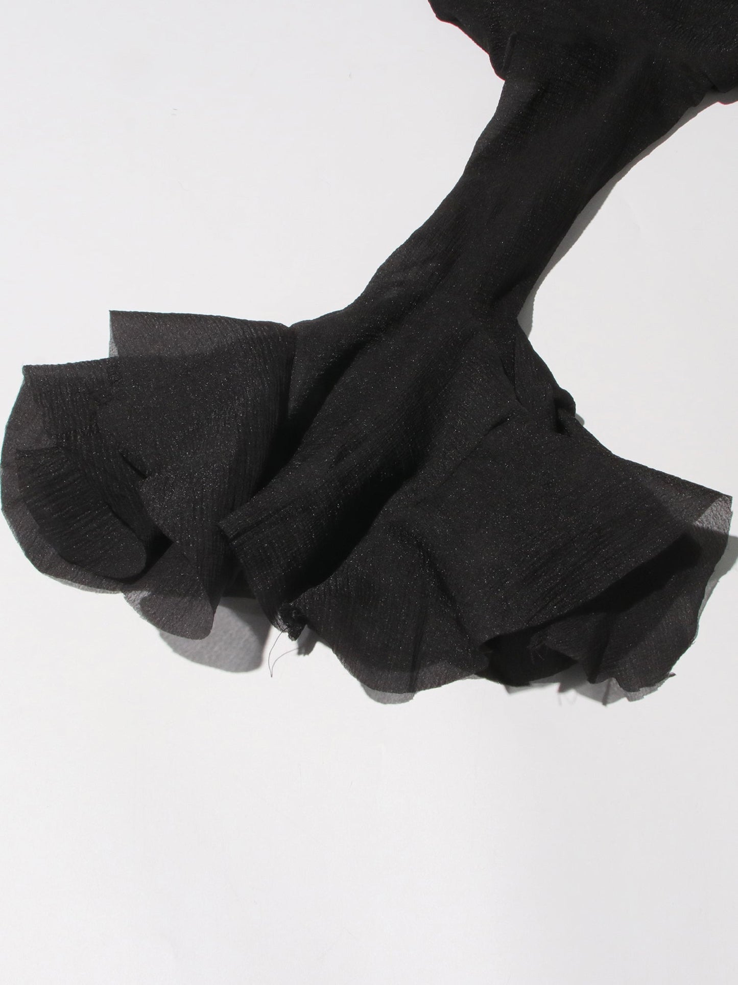 Black Bell Sleeve Ruffled Long Dress with Button Front - SISPELL