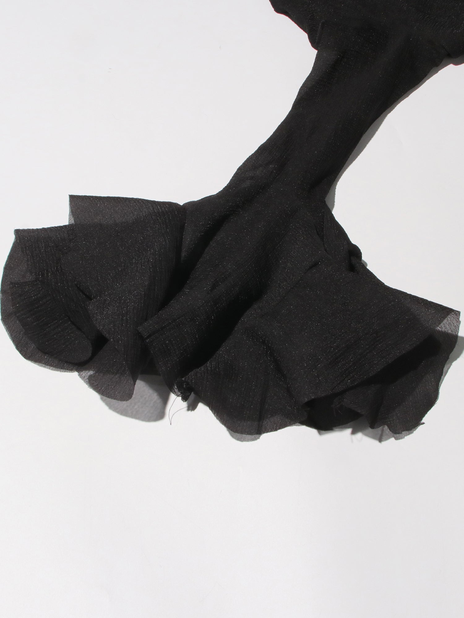 Black Bell Sleeve Ruffled Long Dress with Button Front - SISPELL