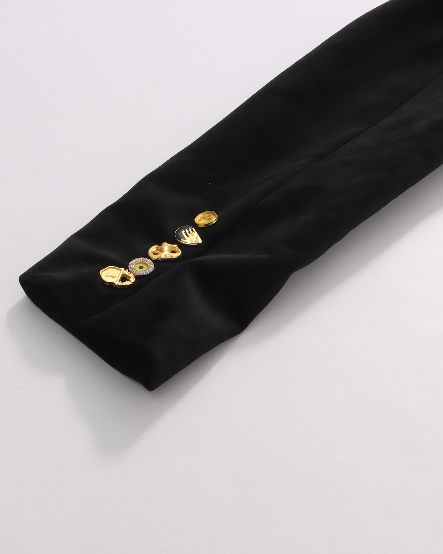 Black Blazer with Gold Lock Accent - SISPELL