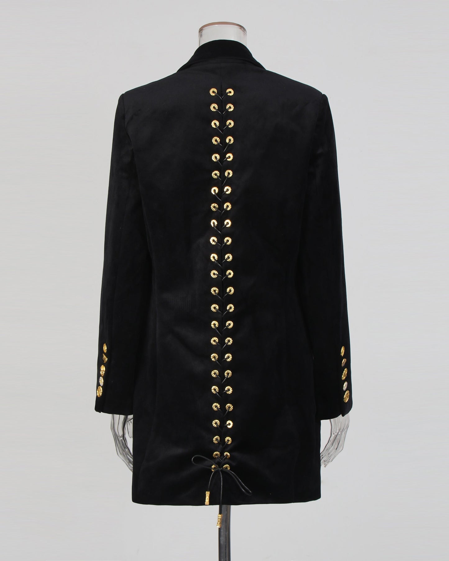 Black Blazer with Gold Lock Accent - SISPELL