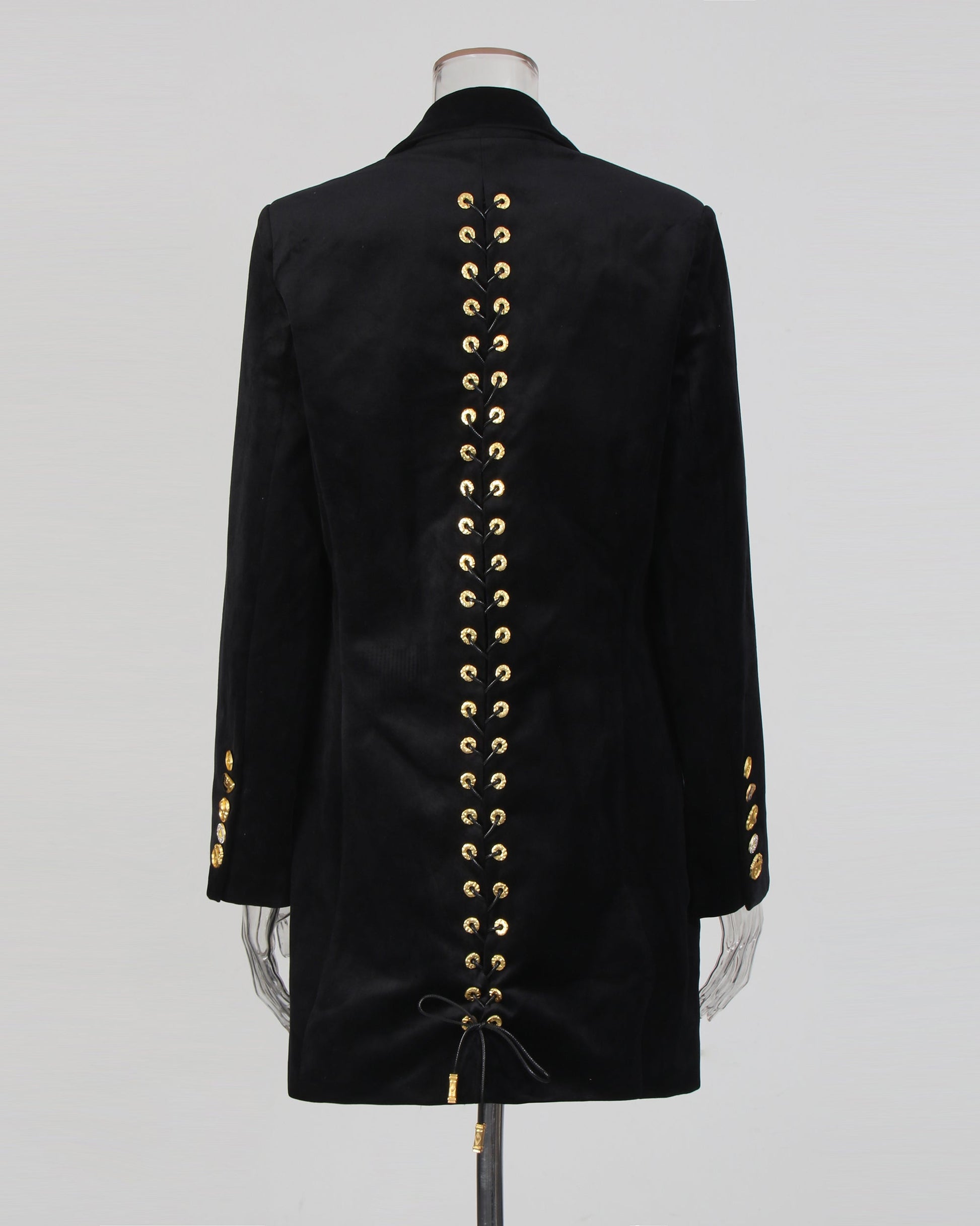Black Blazer with Gold Lock Accent - SISPELL