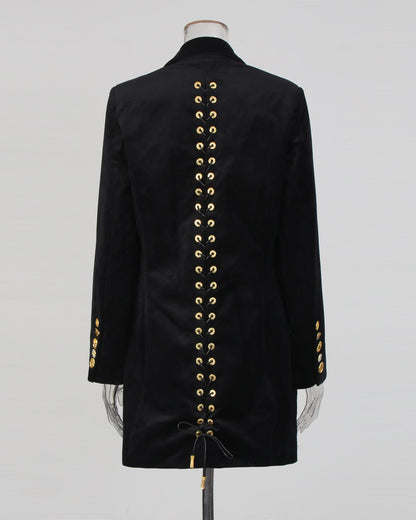 Black Blazer with Gold Lock Accent - SISPELL