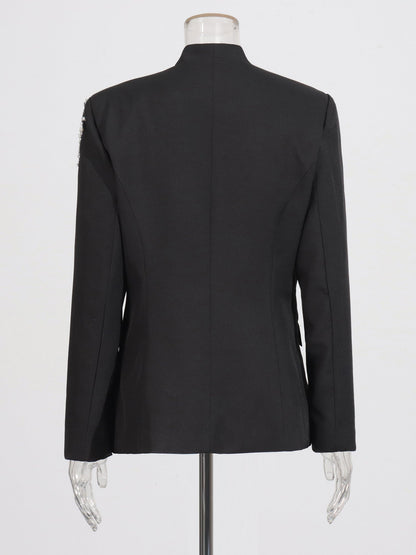 Black Blazer with Pearl, Crystal & Sequin - SISPELL