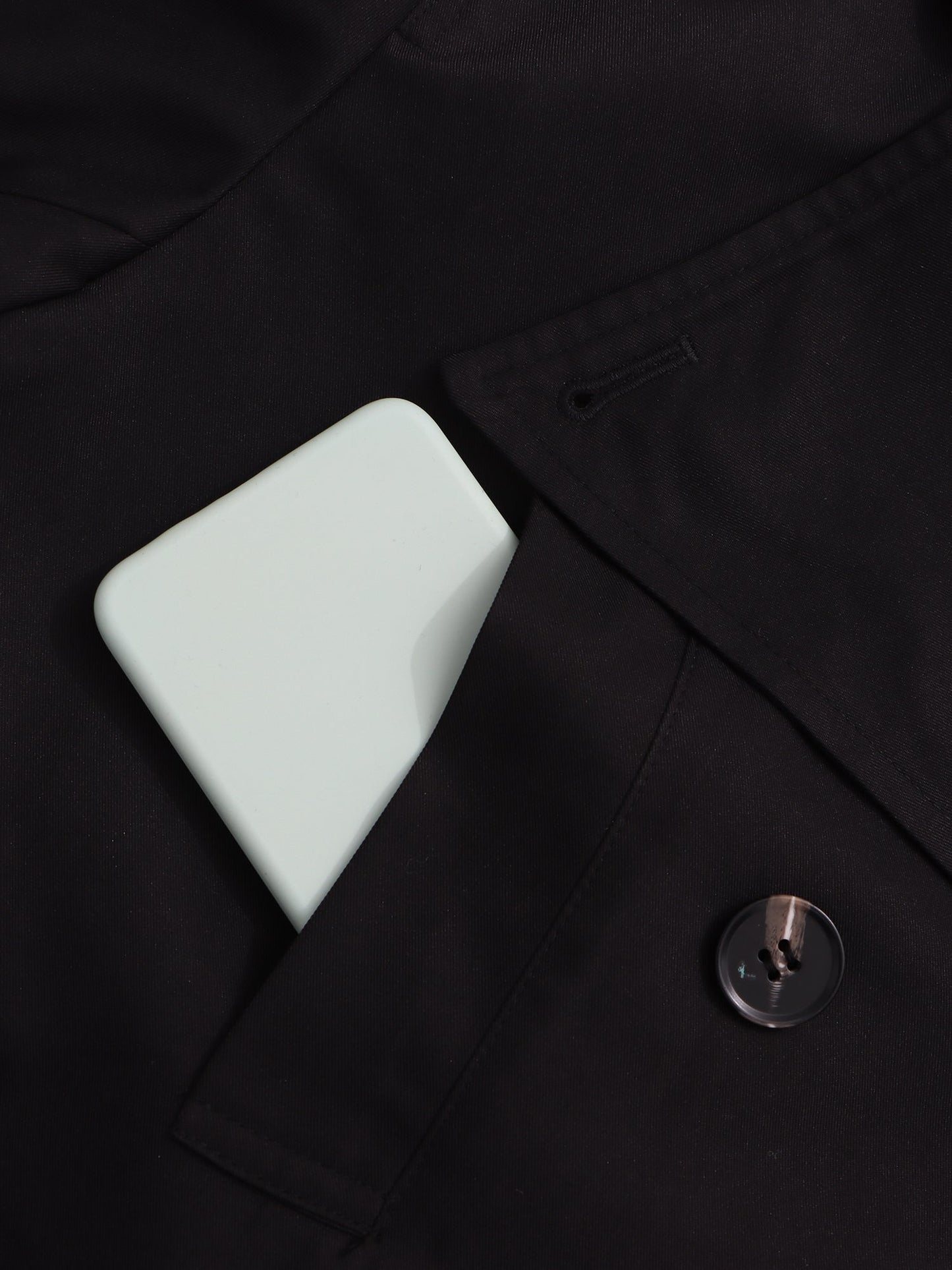 Black Cropped Trench Coat with Belted Waist - SISPELL