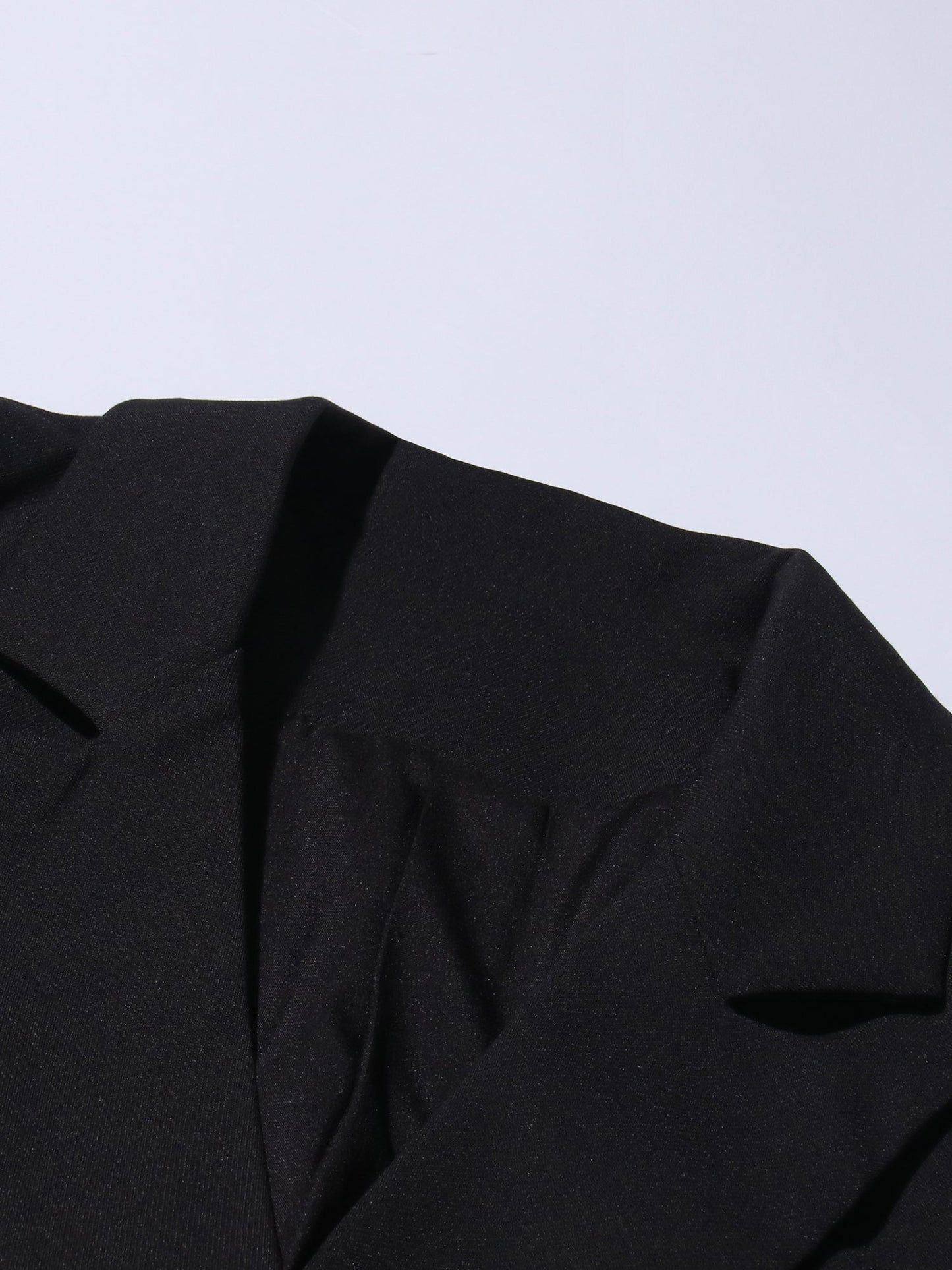 Black Double - Breasted Ruffle Hem Mini Dress - SISPELL