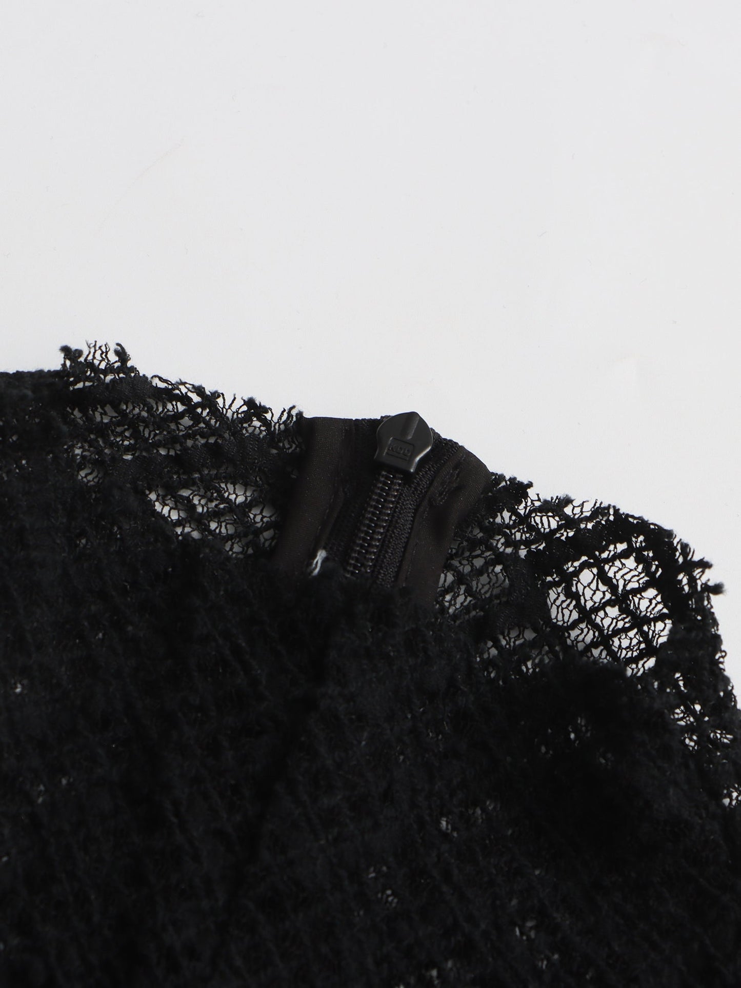 Black Lace Sleeveless Maxi Dress with Mock Neck - SISPELL