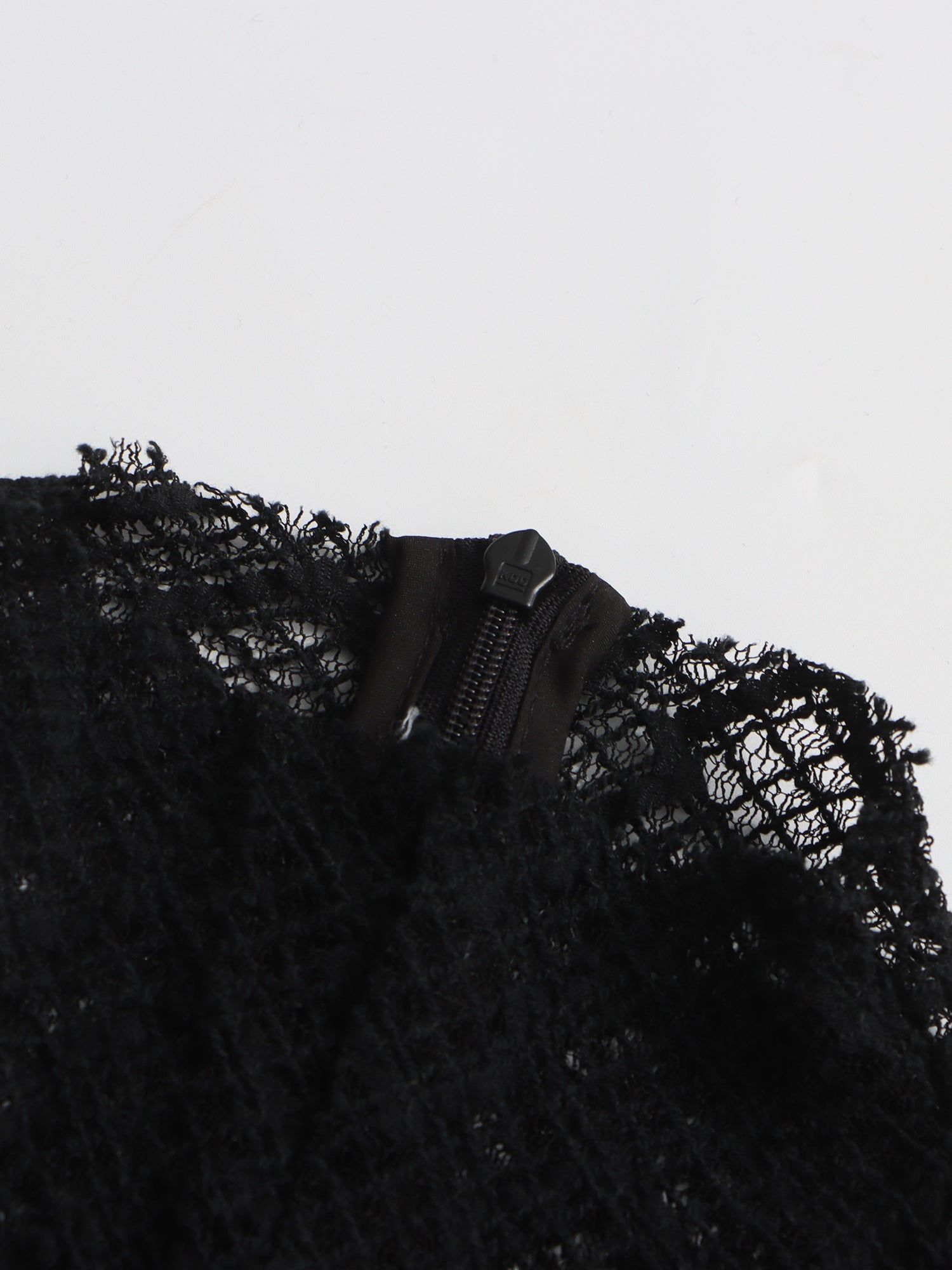 Black Lace Sleeveless Maxi Dress with Mock Neck - SISPELL