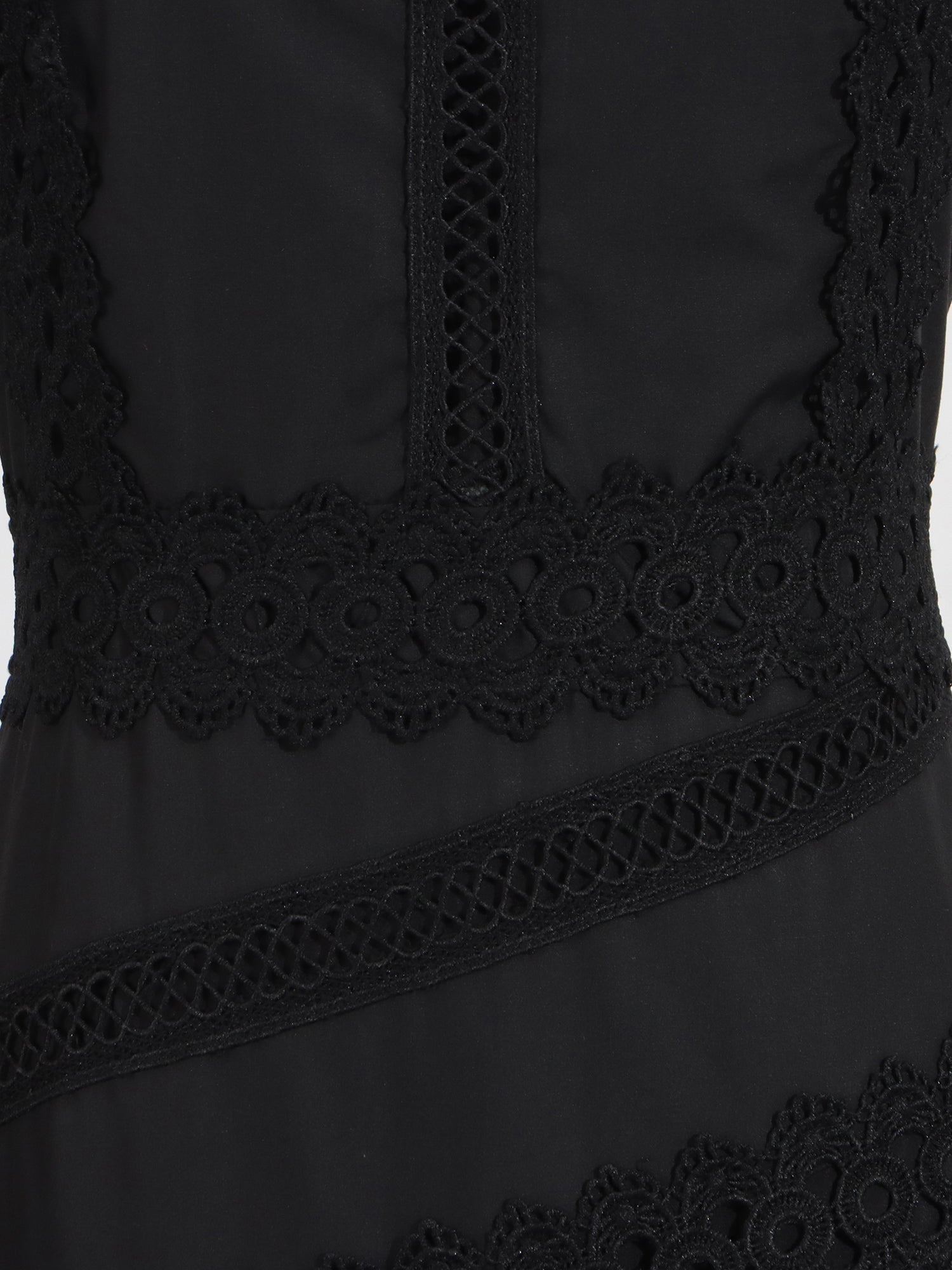 Black Lace Sleeveless Midi Dress - SISPELL