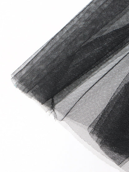 Black Lace Top & Tulle Skirt Two - Piece Set - SISPELL