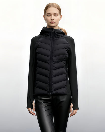 Black Lightweight Down Jacket with Hood - SISPELL