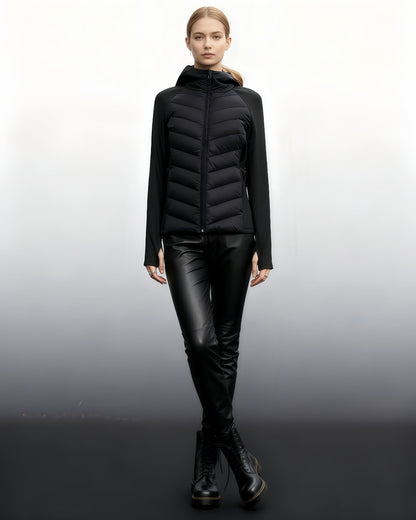 Black Lightweight Down Jacket with Hood - SISPELL