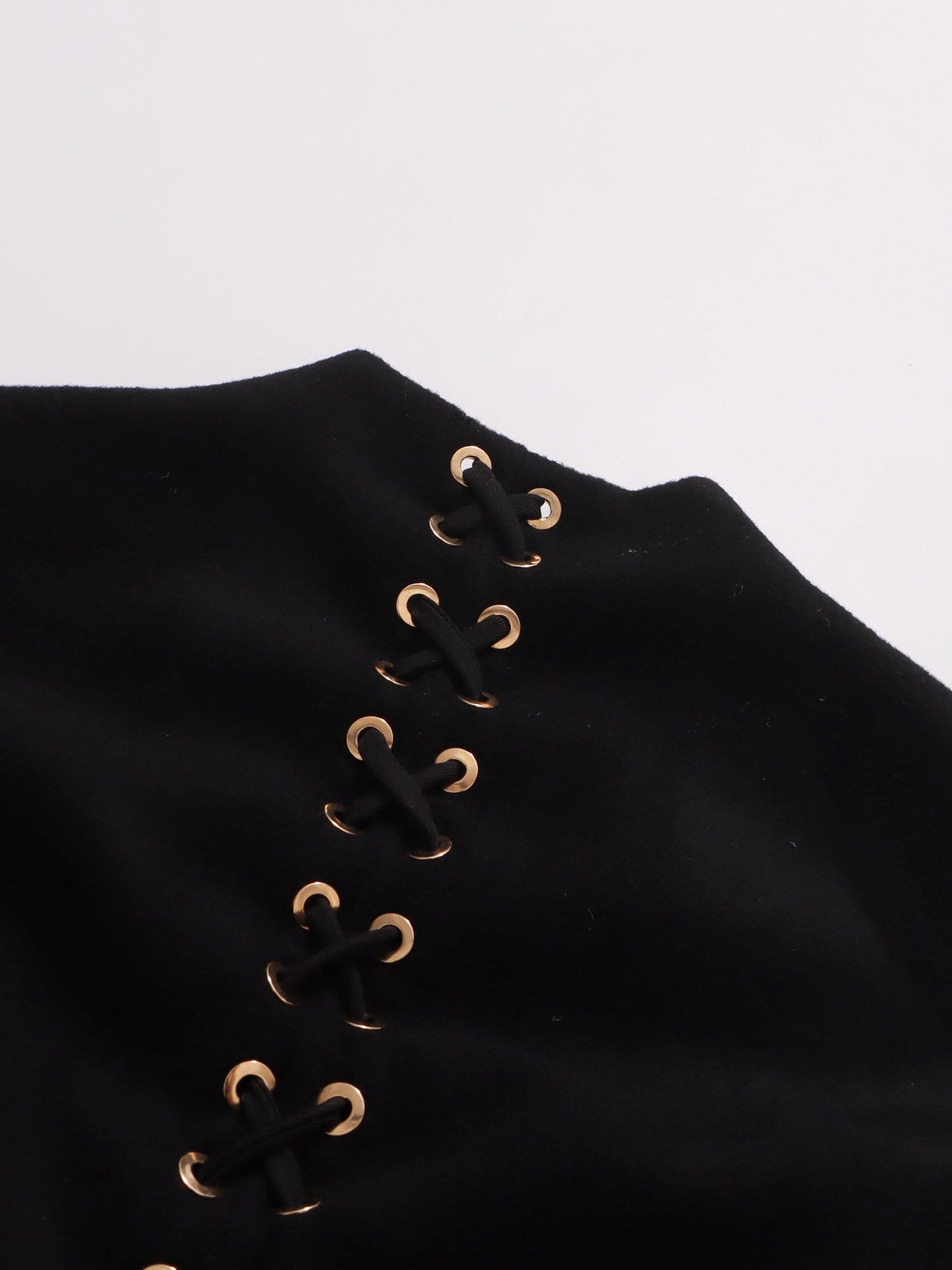 Black Midi Dress with Lace - Up Back & Slit - SISPELL