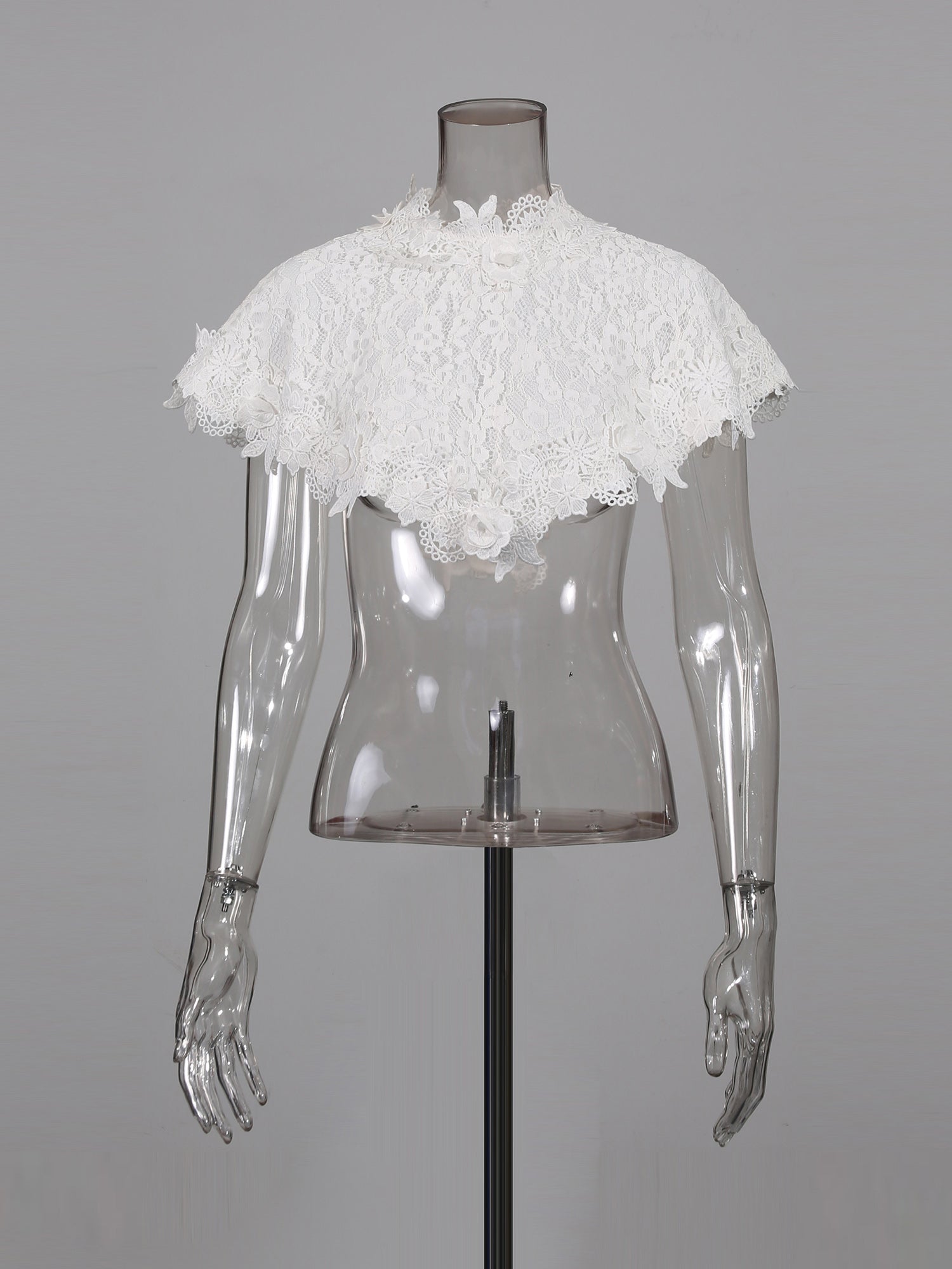 Black Midi Dress with White Lace Capelet Set - SISPELL