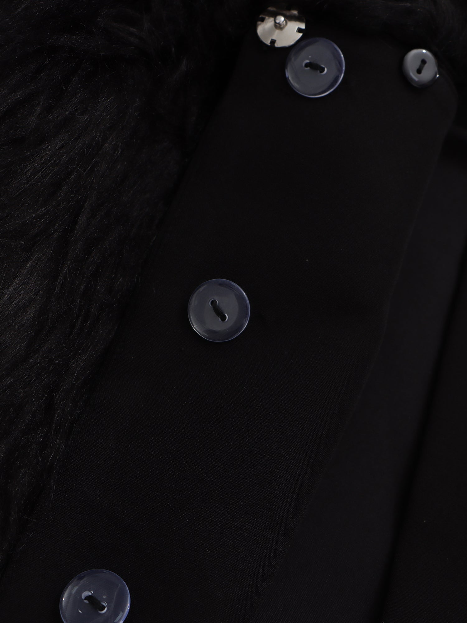 Black Off - Shoulder Feather - Trimmed Jacket with Gold Buttons - SISPELL