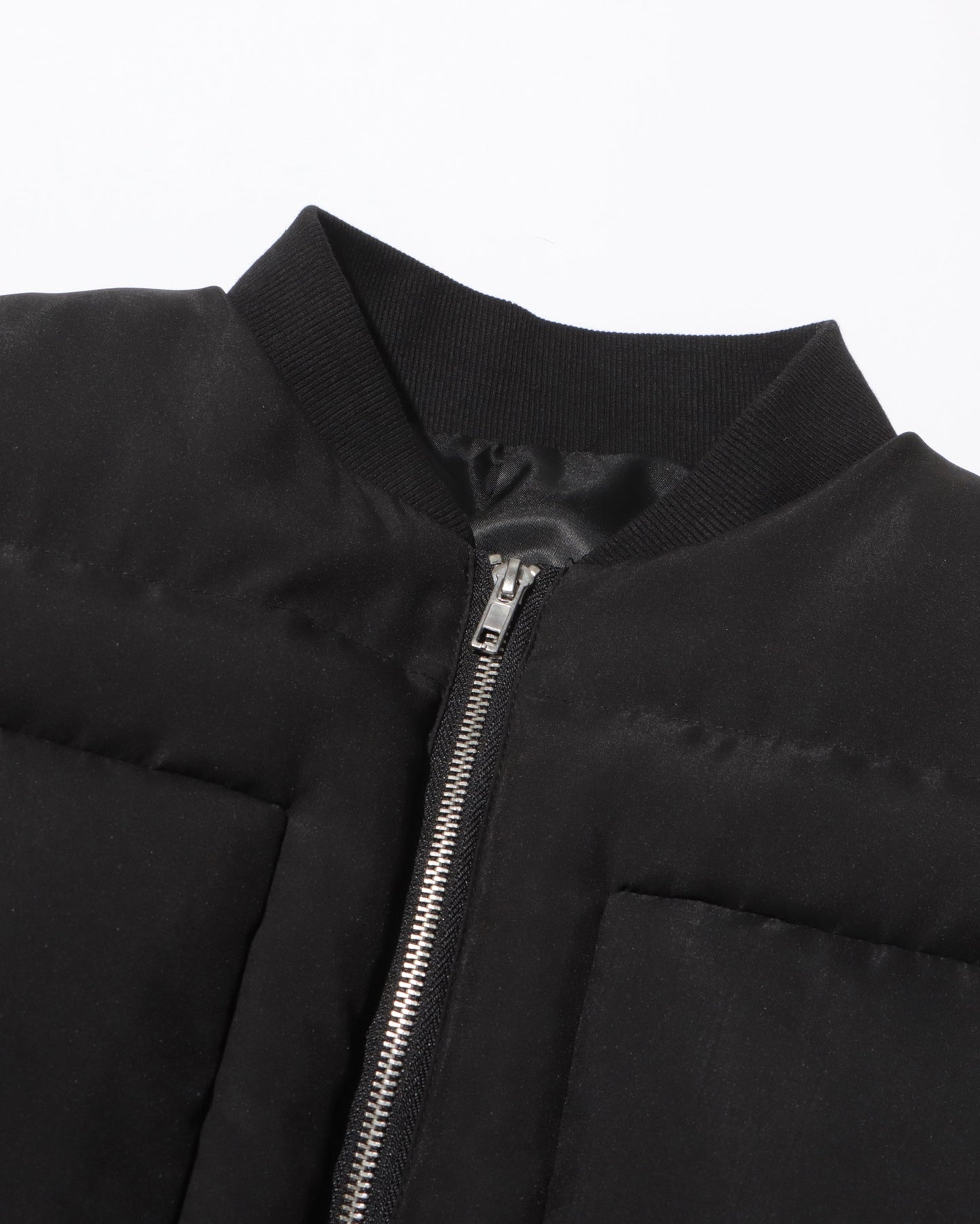 Black Puffy - Sleeve Cropped Puffer Jacket - SISPELL