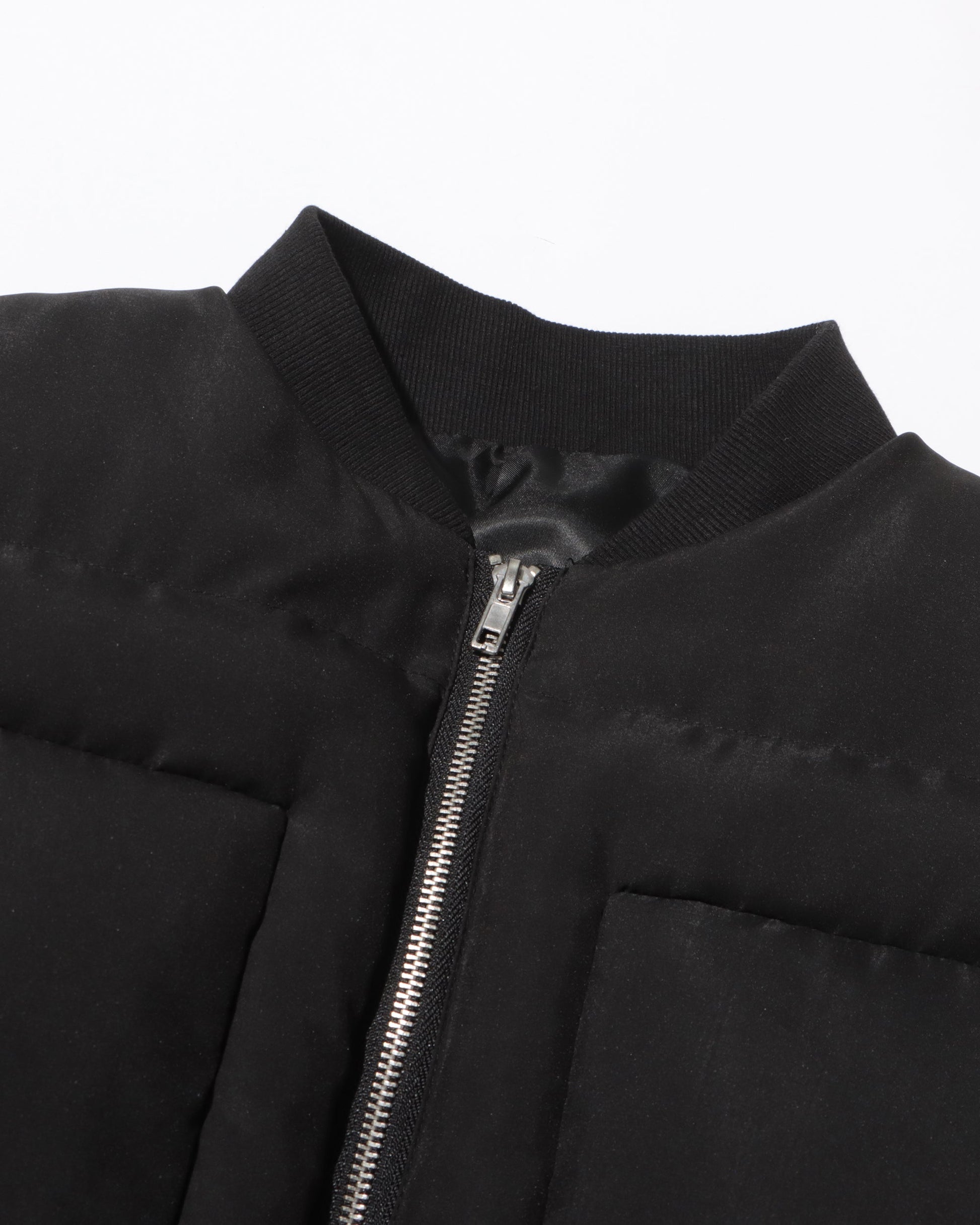 Black Puffy - Sleeve Cropped Puffer Jacket - SISPELL