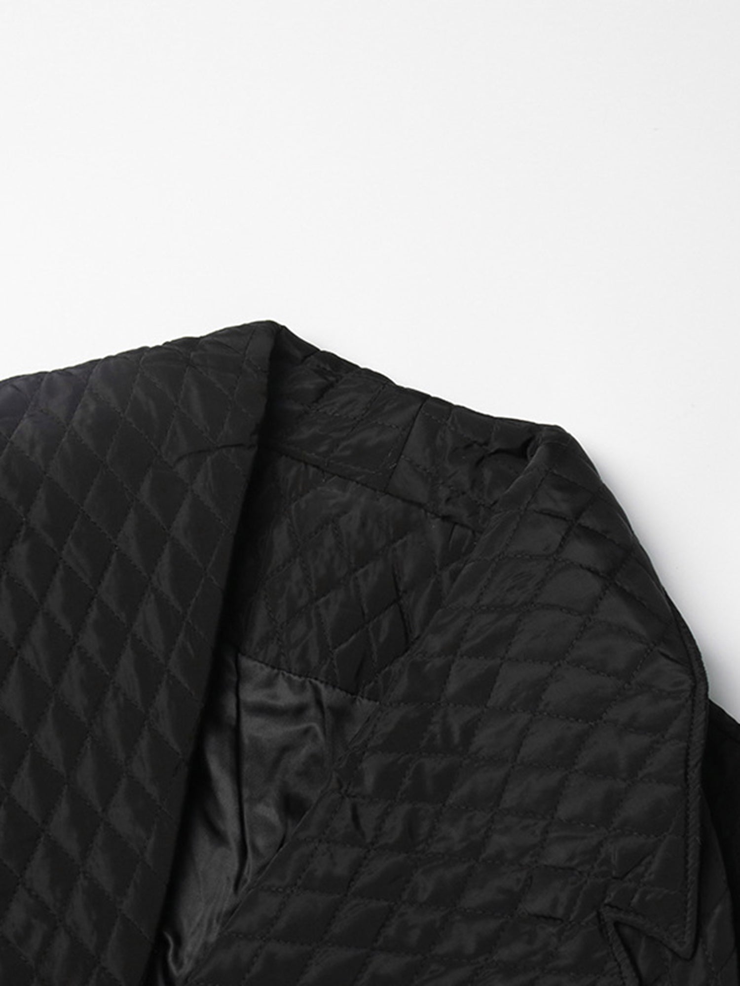 Black Quilted Long Trench Coat - SISPELL