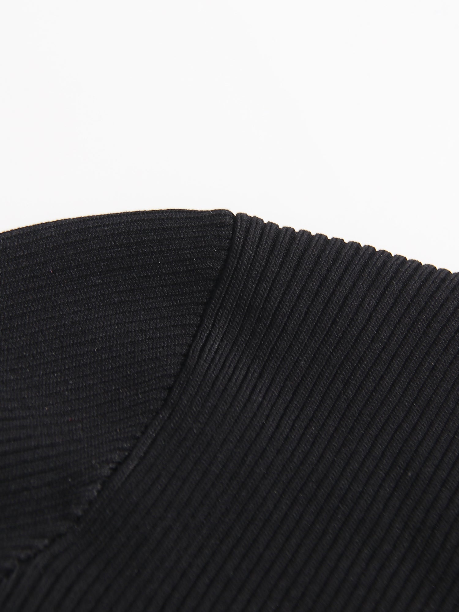 Black Ribbed Sweater with Gold Keyhole Embellishment - SISPELL