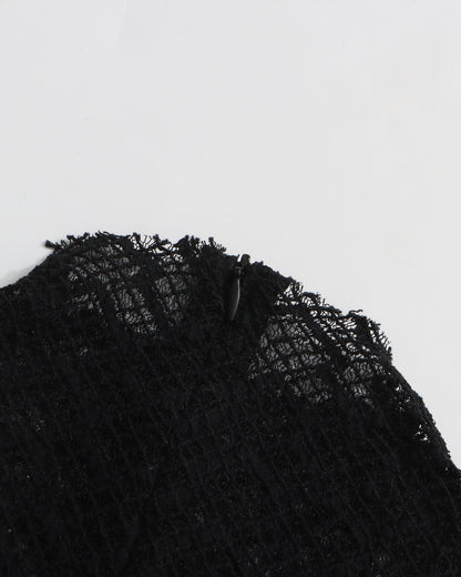 Black Sheer - Sleeve Ruffled Mini Dress - SISPELL