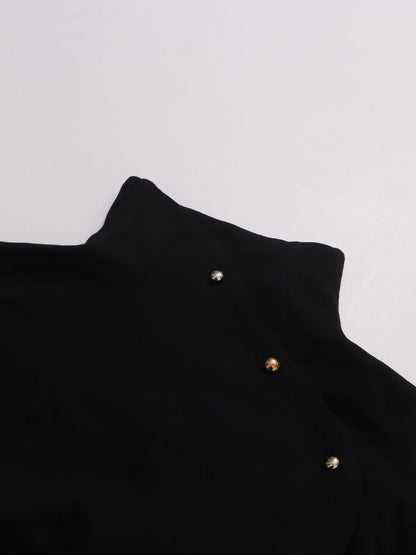 Black Studded Crop Top & Maxi Skirt Two - Piece Set - SISPELL