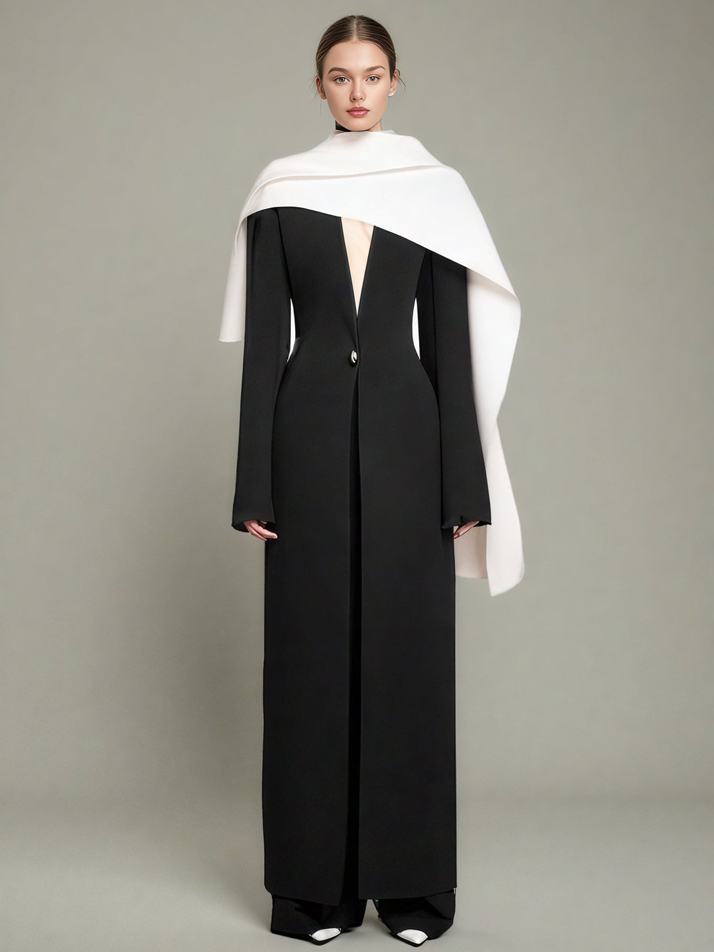 Black & White Cape Avant - Garde Jacket - SISPELL