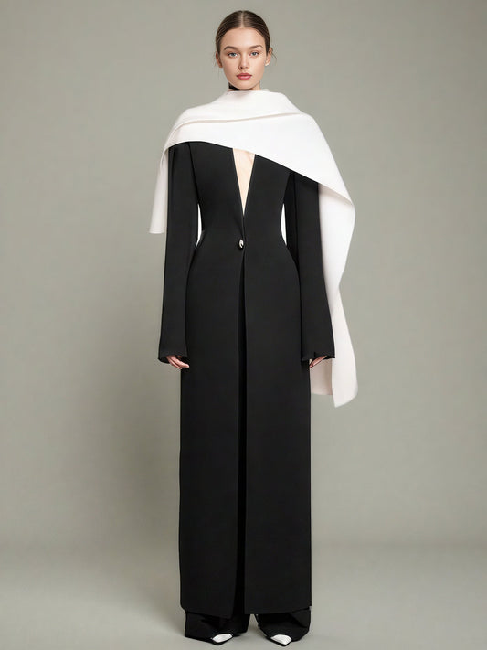 Black & White Cape Avant - Garde Jacket - SISPELL