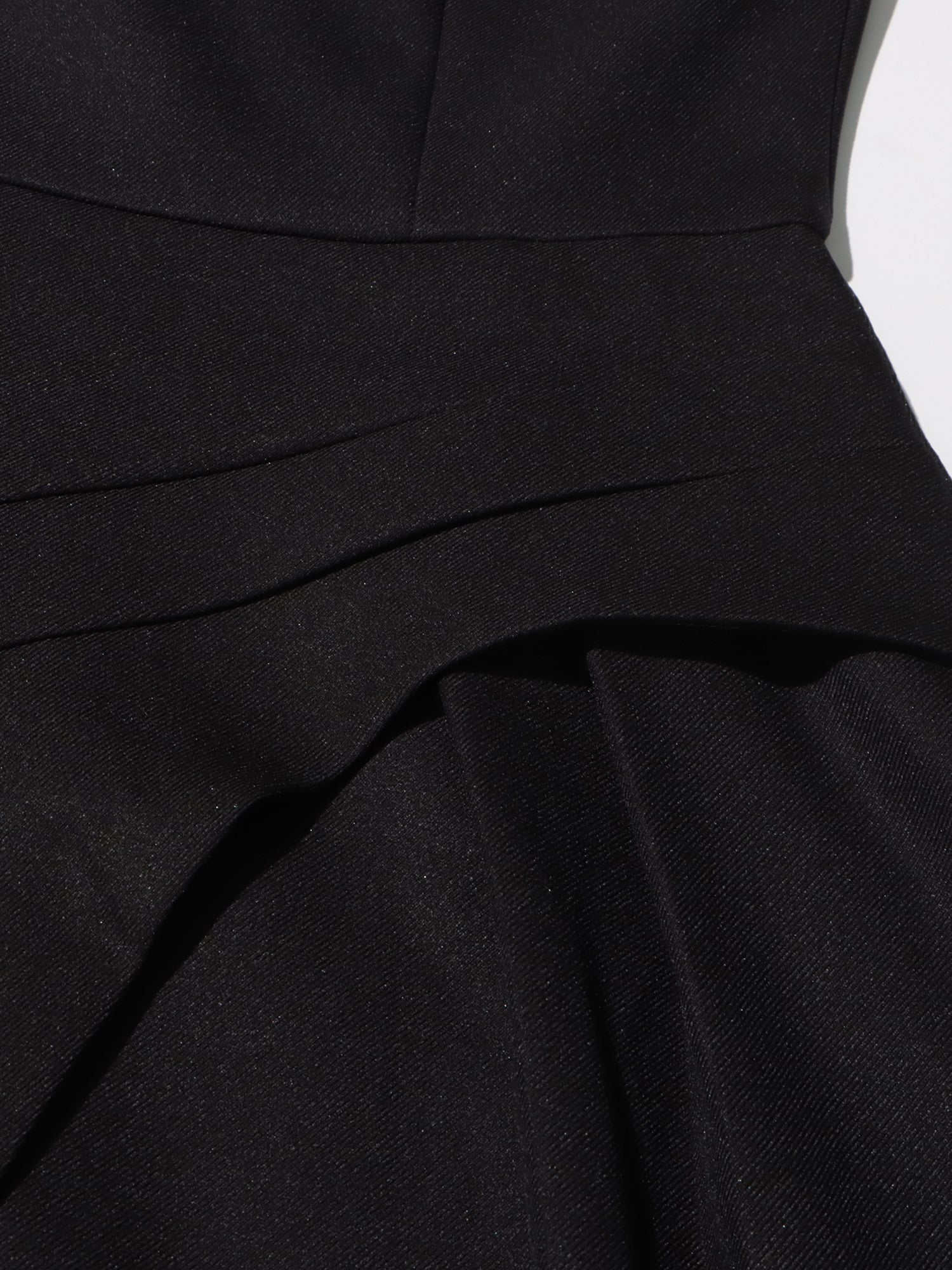 Black & White Puff Sleeve Asymmetric Midi Dress - SISPELL