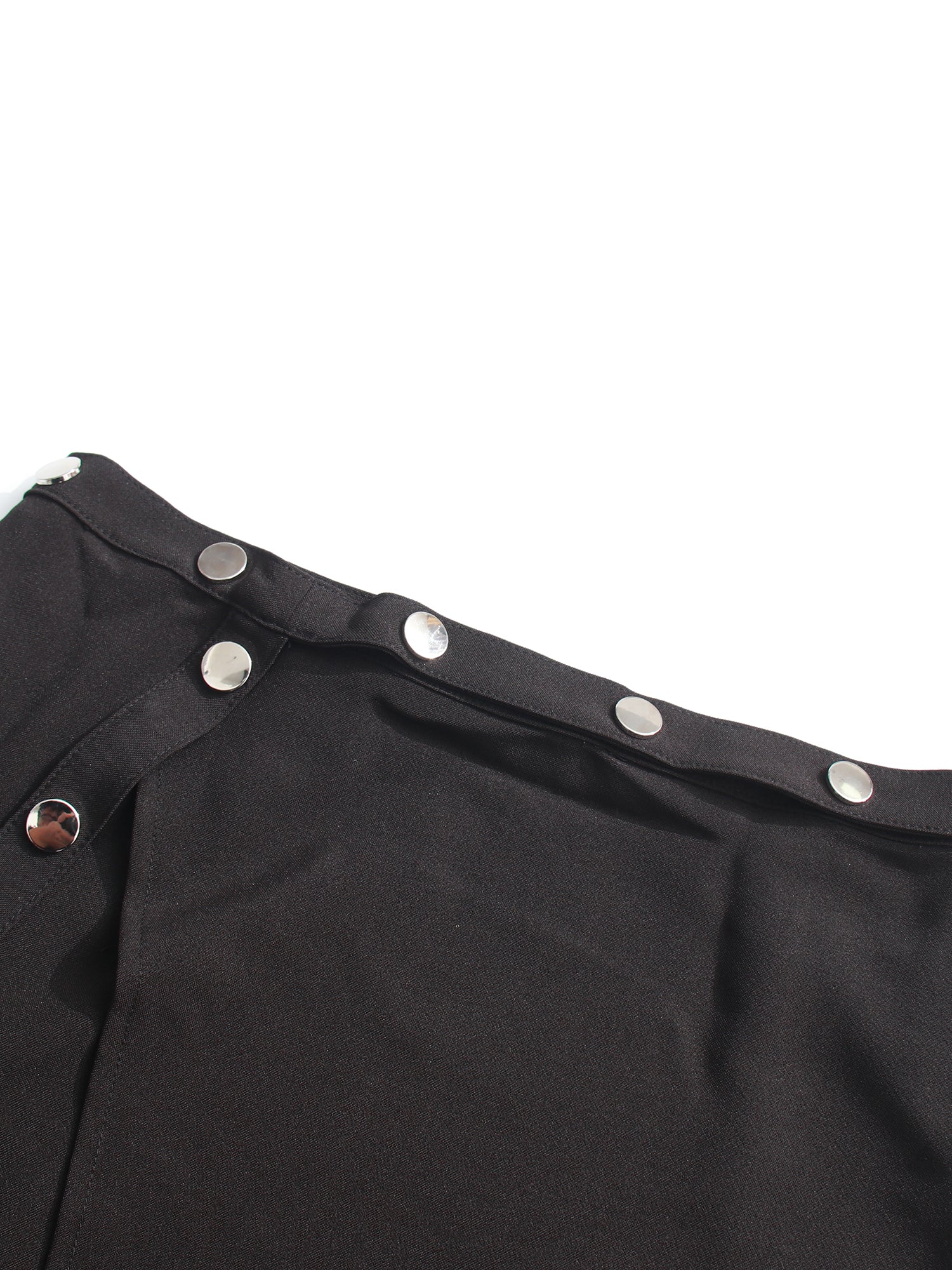 Black Zip Polo & Asymmetric Button Skirt Set - SISPELL