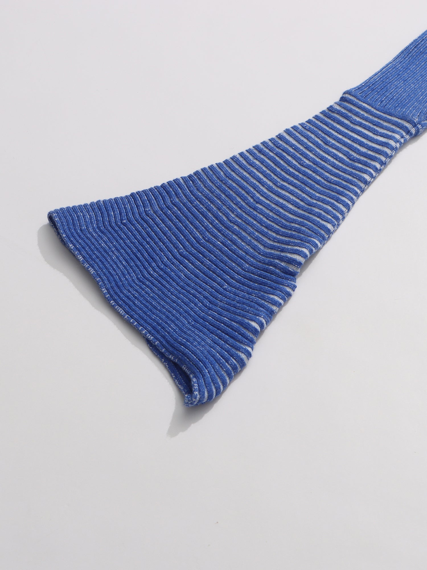 Blue Striped Knit Sweater with Bell Sleeve - SISPELL