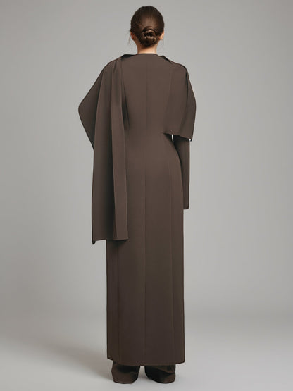 Brown Cape - Style Avant - Garde Long Jacket - SISPELL