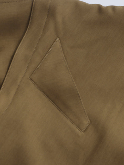 Brownyellow Asymmetric Buckle Cropped Jacket - SISPELL