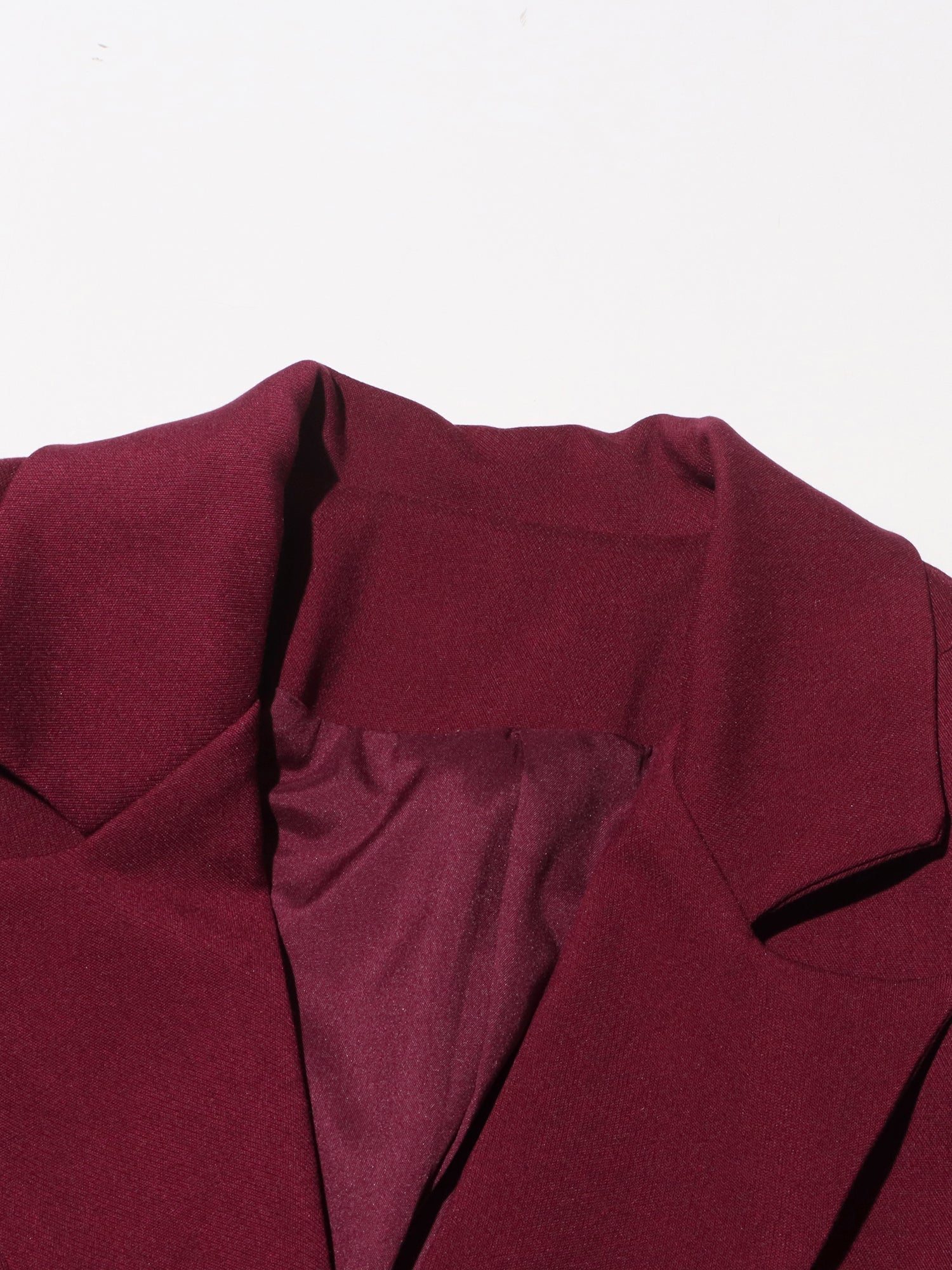 Burgundy Double - Breasted Ruffle Hem Mini Dress - SISPELL