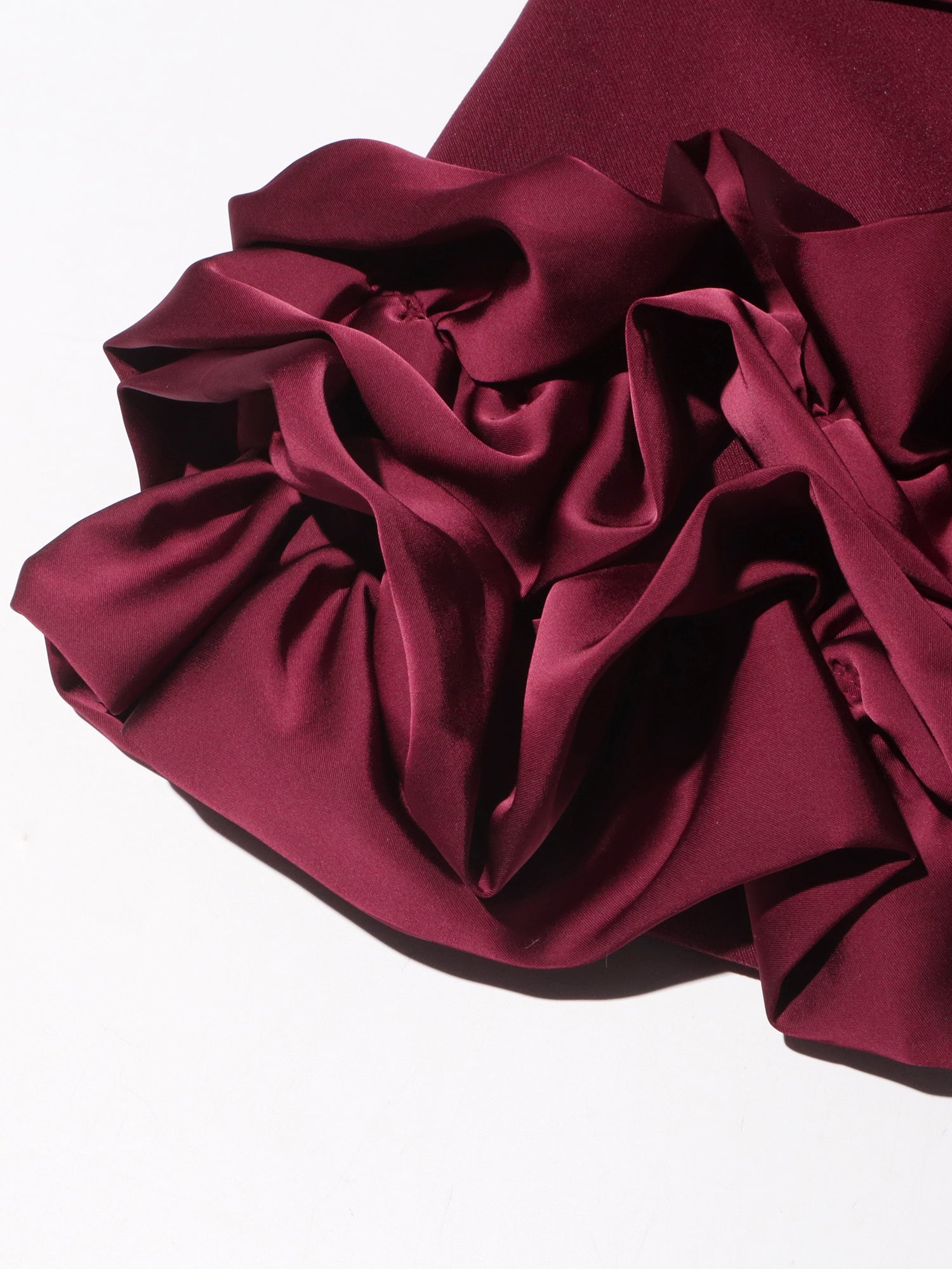 Burgundy Double - Breasted Ruffle Hem Mini Dress - SISPELL