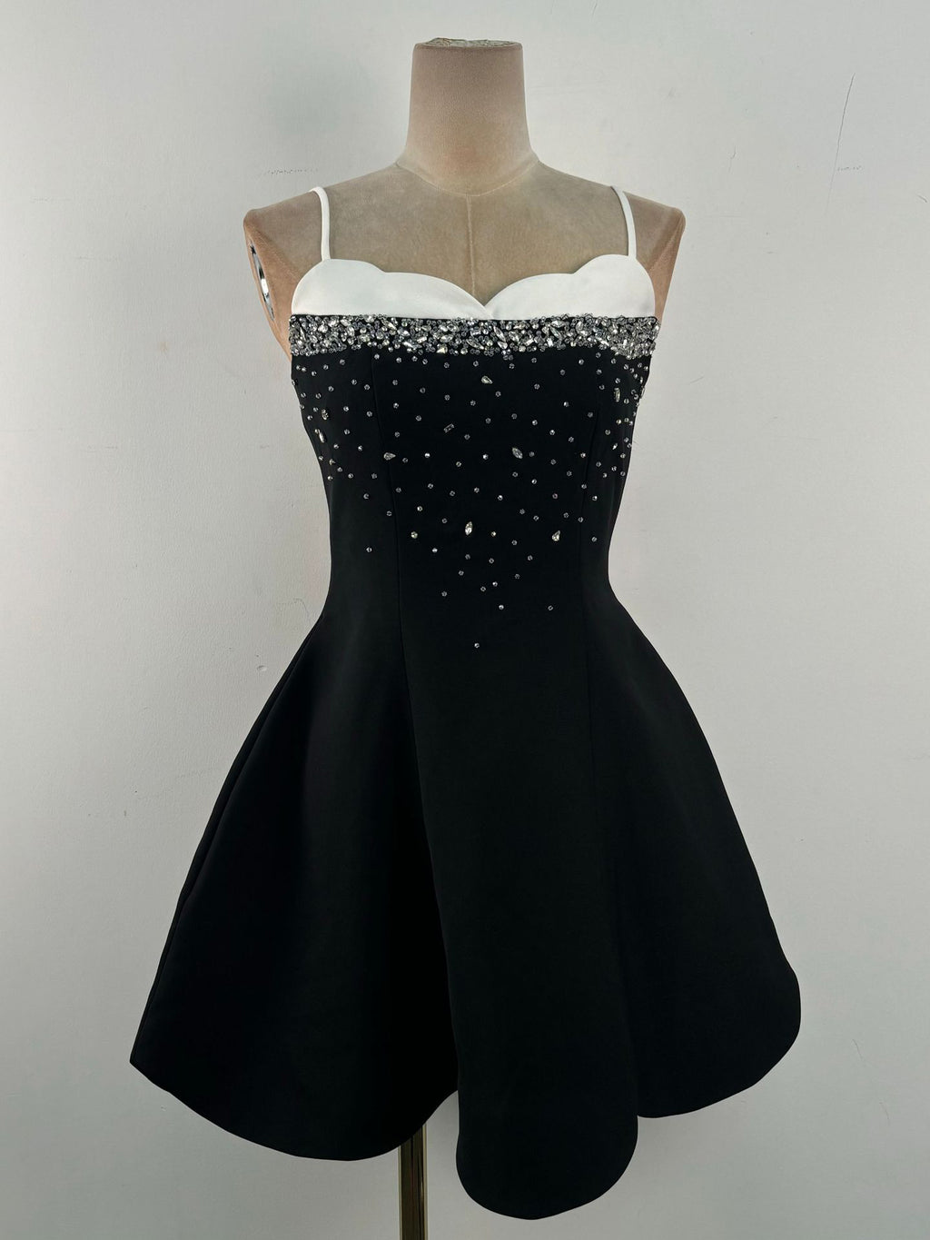 One Line Patchwork Diamonds Short Dress