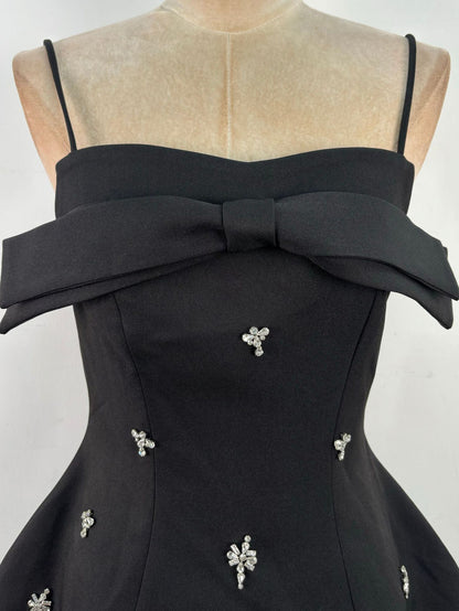 Patchwork Mesh Diamonds Short Dress