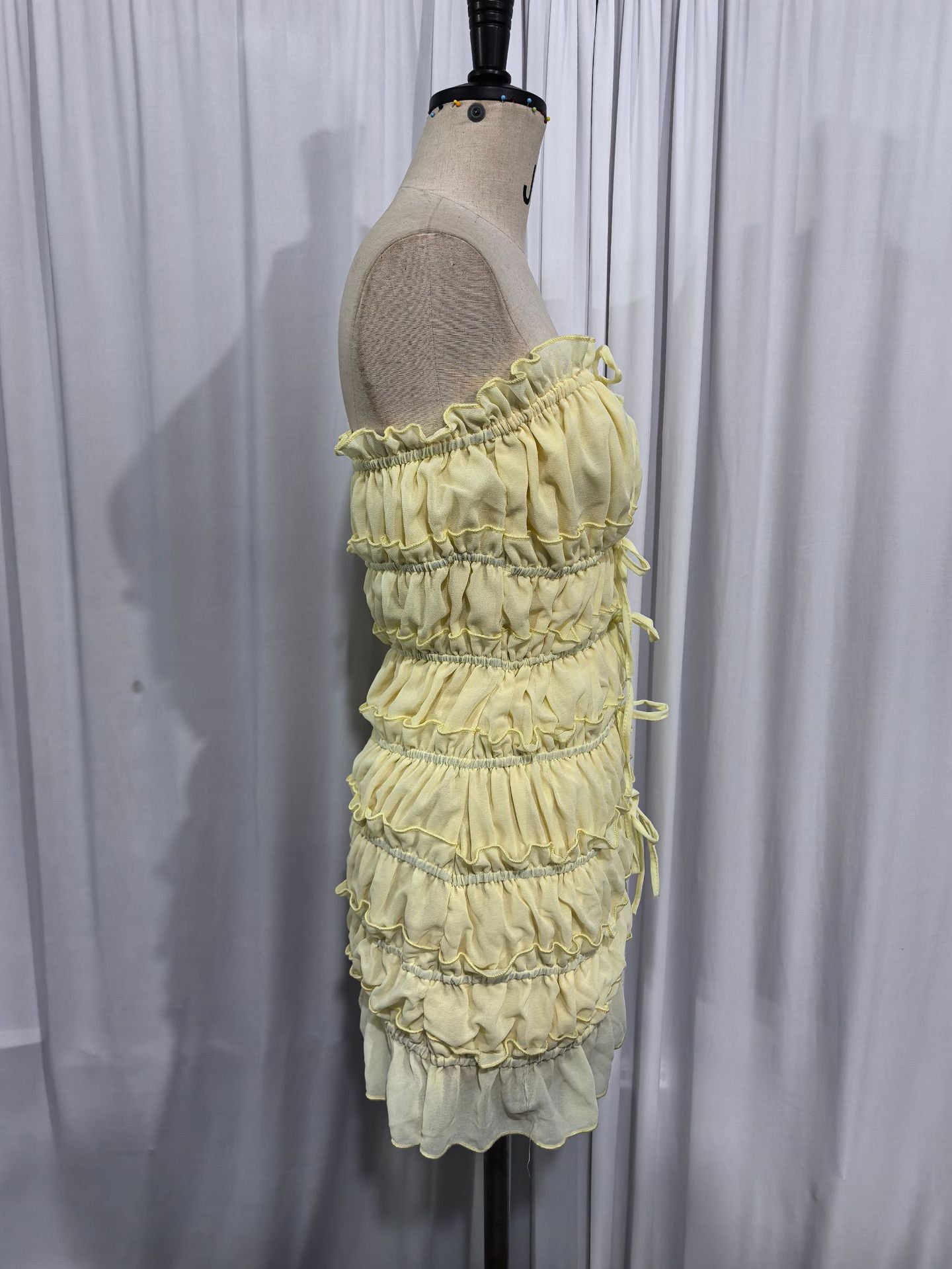 Off Shoulder Ruched Short Dress