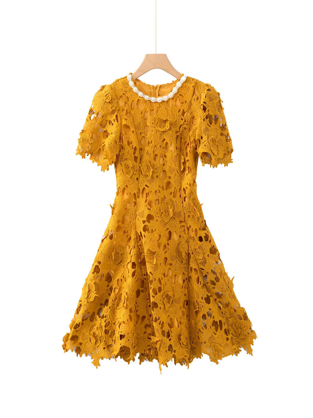 Lace Patchwork Diamonds Short Dress