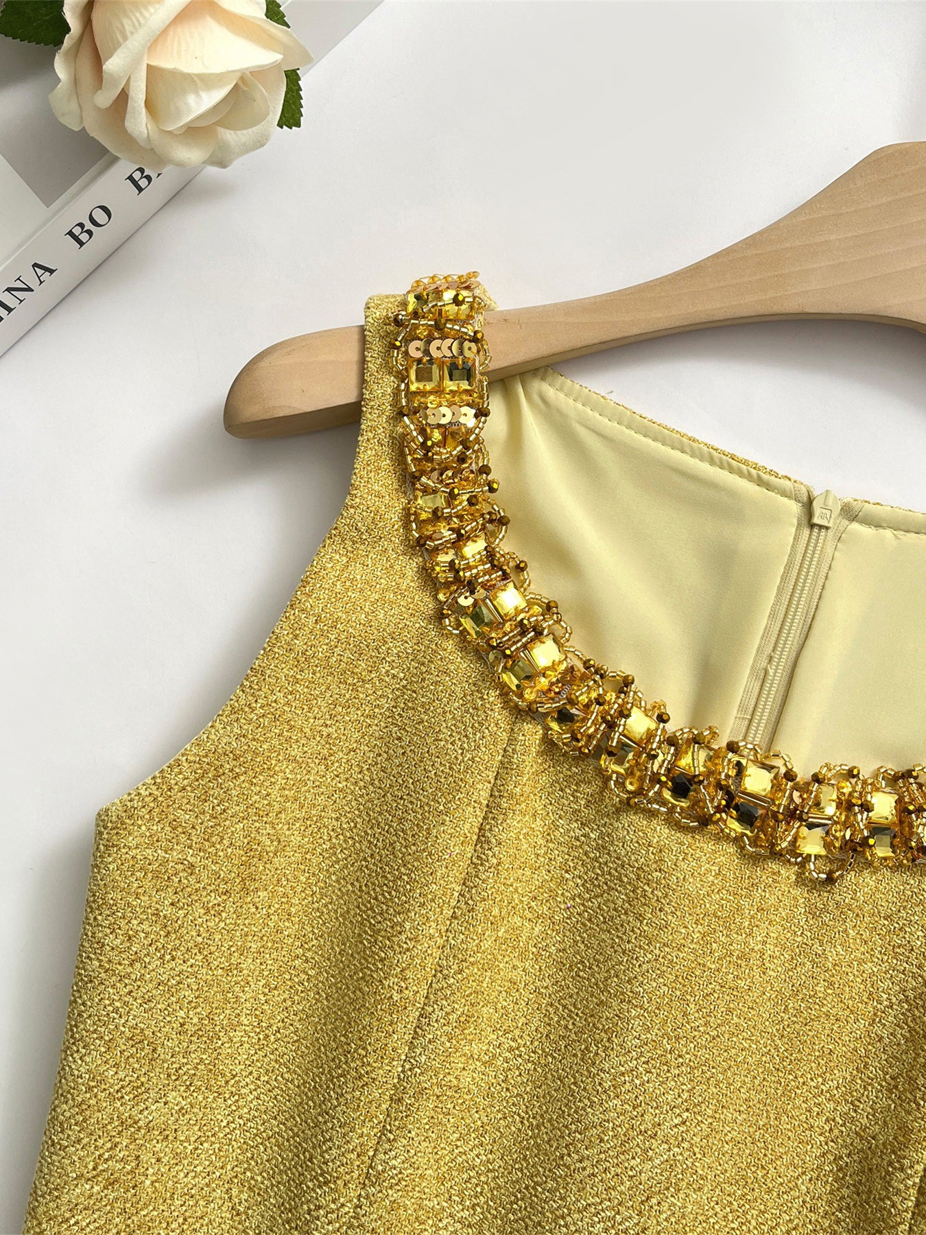 Square Collar Diamonds Short Dress