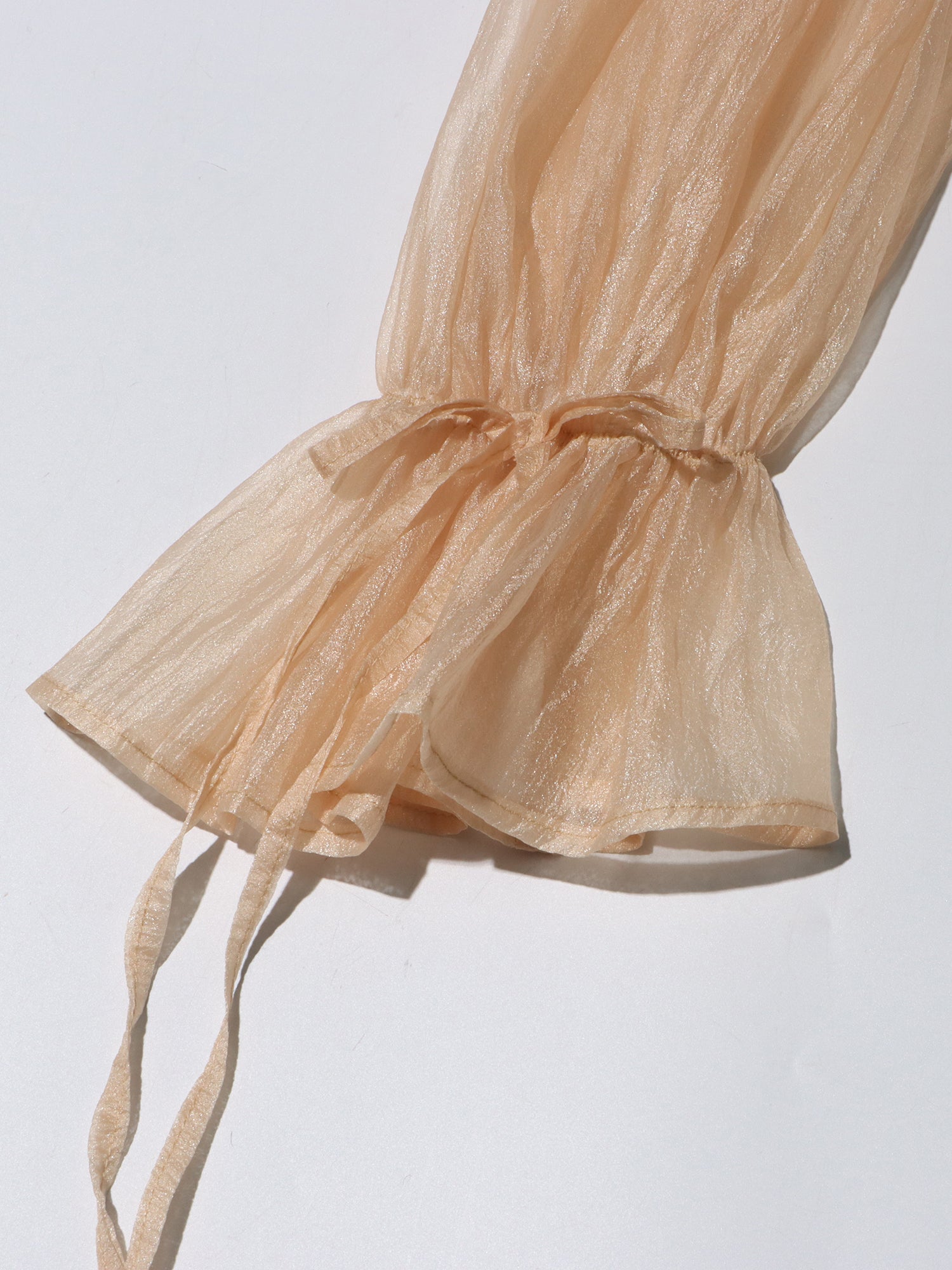 Champagne Off - Shoulder Ruffled Sheer Blouse - SISPELL