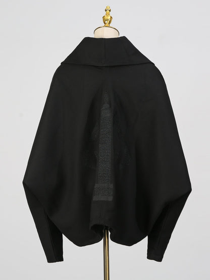 Chic Black Zip - Up Jacket with Gold Hardware - SISPELL