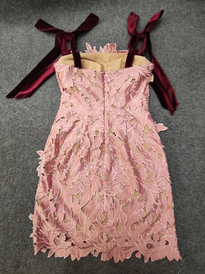 Chic Hollow Out Patchwork Short Dress - SISPELL