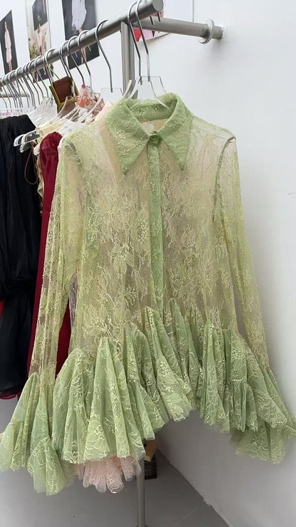 Chic Irregular Ruffles Short Dress - SISPELL