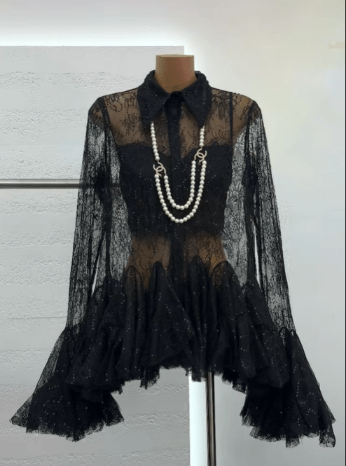 Chic Irregular Ruffles Short Dress - SISPELL