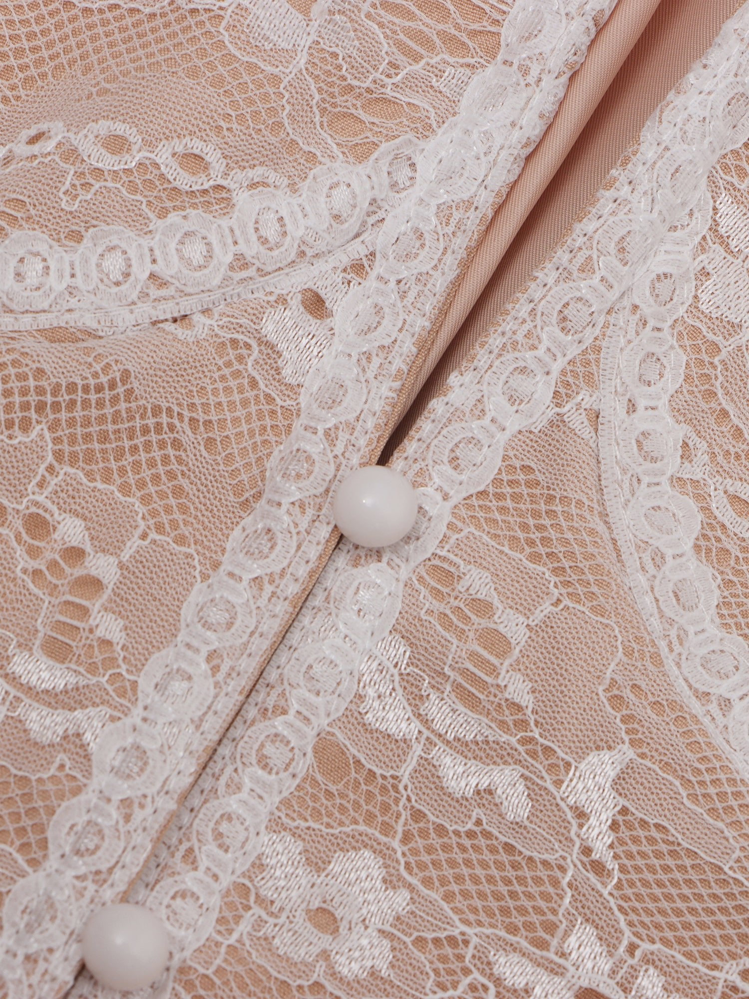 Chic Khaki Blazer with White Lace Corset Detail - SISPELL