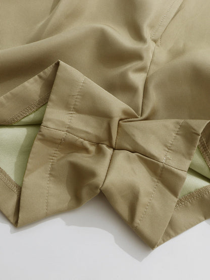 Chic Khaki Trench Coat Romper with Belt - SISPELL