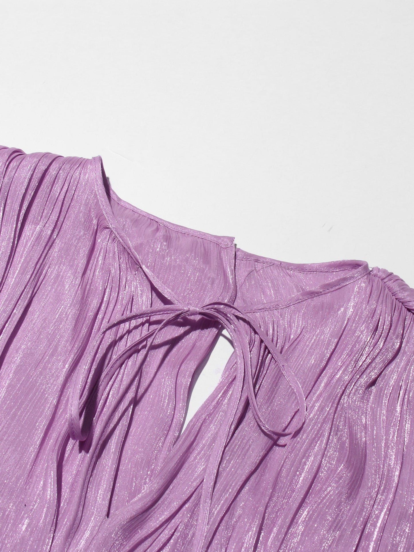 Chic Lavender Tie - Neck Wrap Mini Dress - SISPELL