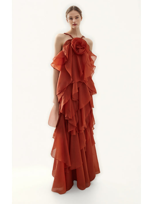 Chic Patchwork Flower Long Dress - SISPELL